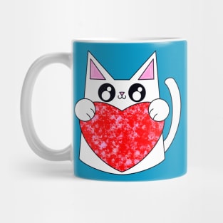 Snow The Cat With Valentine Heart Mug